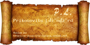 Prikosovits Lénárd névjegykártya